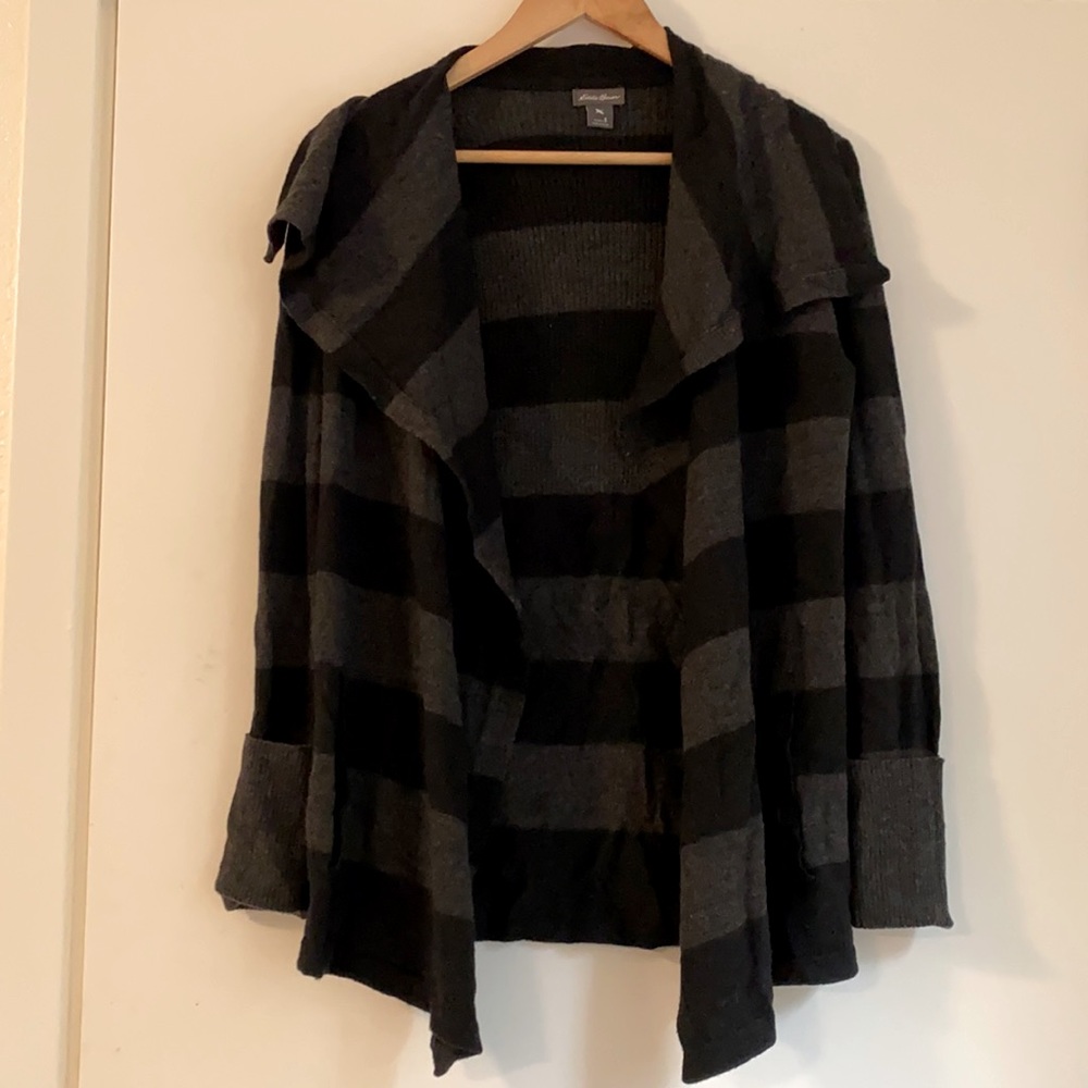 Black striped cardigan Eddie Bauer